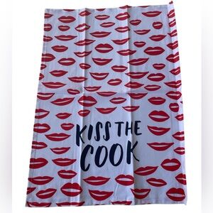 Tea Towel Set of 2 Kiss the Cook by Hello Lucky Multi 100% Cotton 18"x25" New